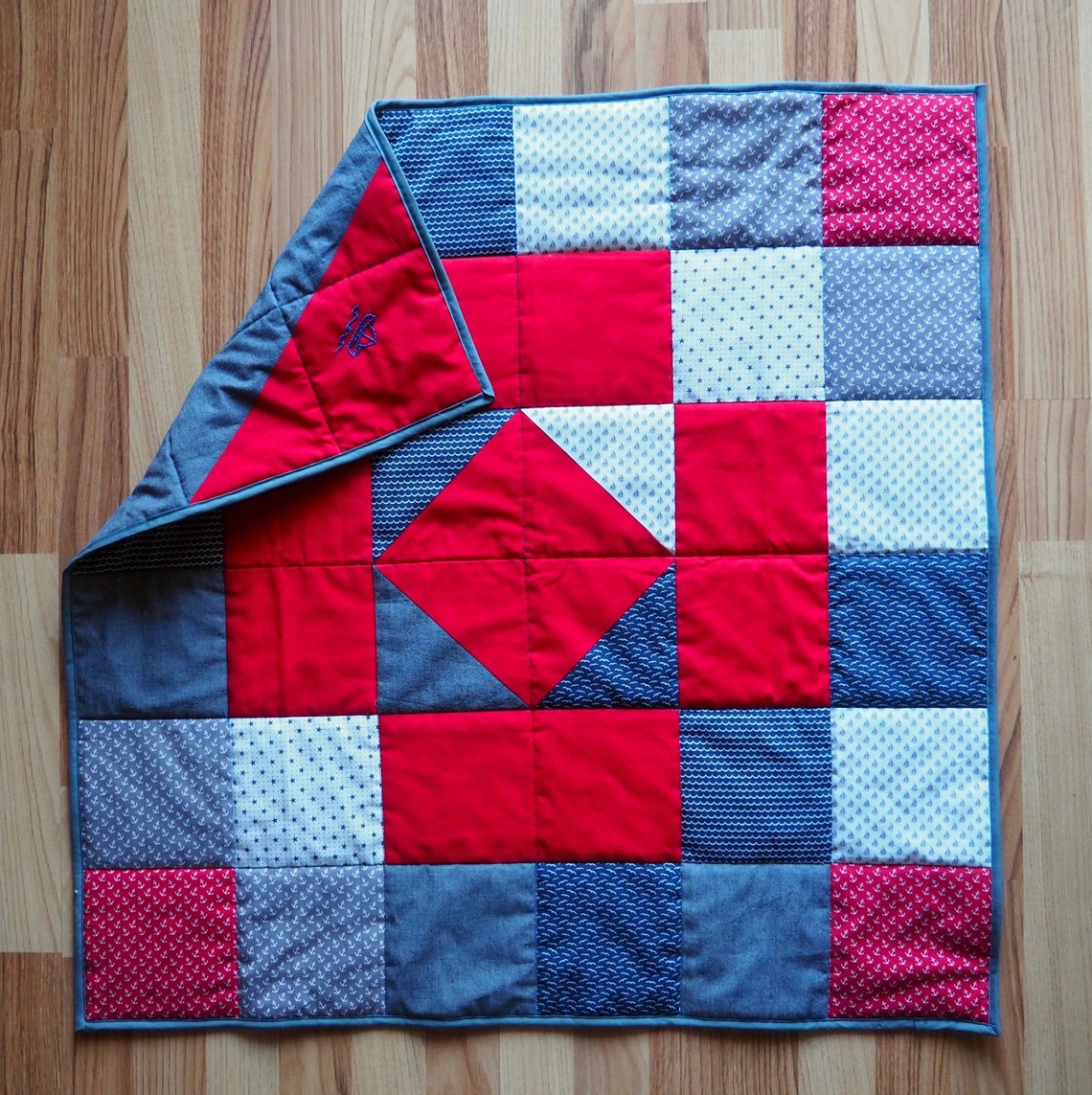 Quilt Blanket, Maritime, Organic Cotton Fleece, Organic Cotton/ecotex