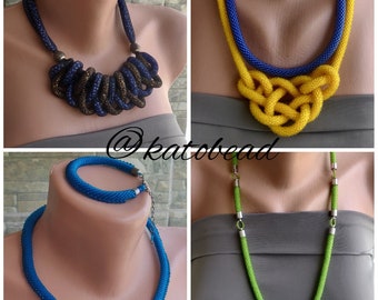 Carved with beads, embellishment on the neck, exclusive beaded necklace with beads, beaded necklace, gift for a woman, vuzol khannya