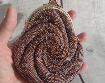 coin purse, cosmetic bag, beaded wallet, zip-up wallet, snail bag, spiral bag