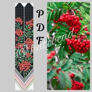 PDF Pattern of a gerdan "Rowan", Pattern for a necklace, Pattern for a beaded gerdan, Pattern only, Ukrainian necklace