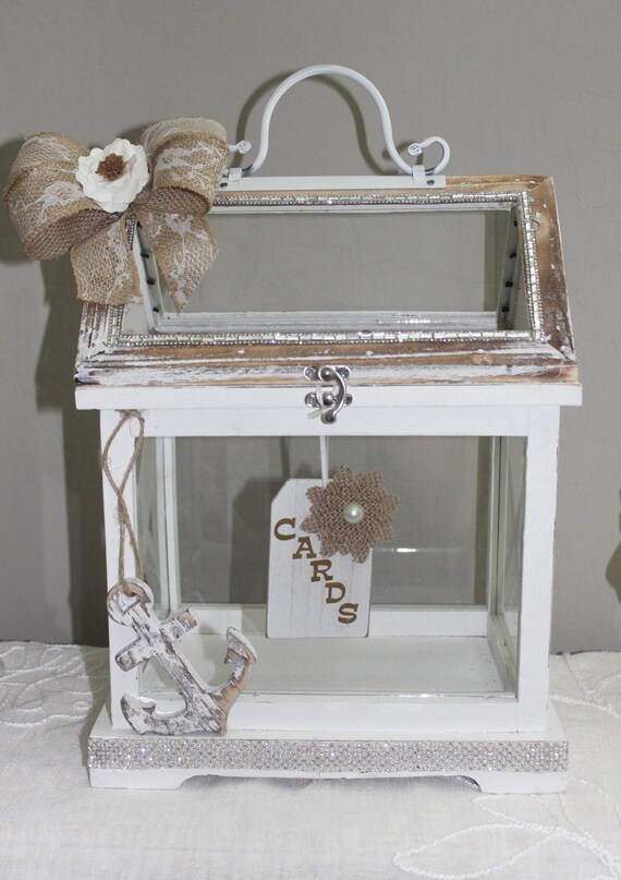 Beach Wedding Card Box With Slot Nautical Theme Card Box Etsy