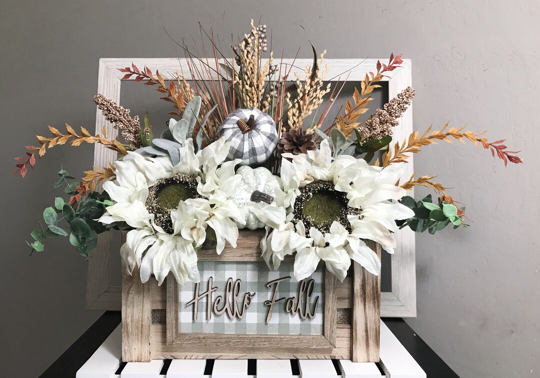 Farmhouse Fall Floral Arrangement, Fall Floral Arrangement, Fall Flower ...
