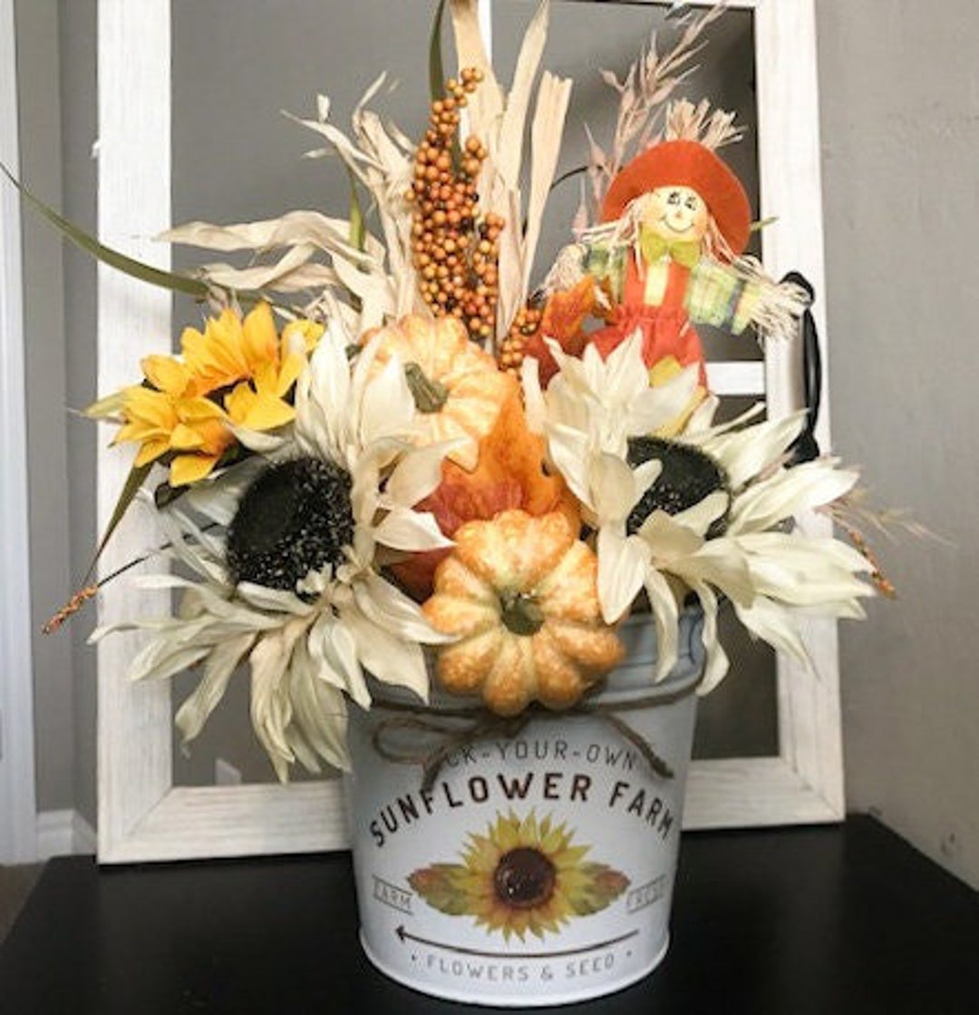 Farmhouse Fall Floral Arrangement, Fall Floral Arrangement, Fall Flower ...