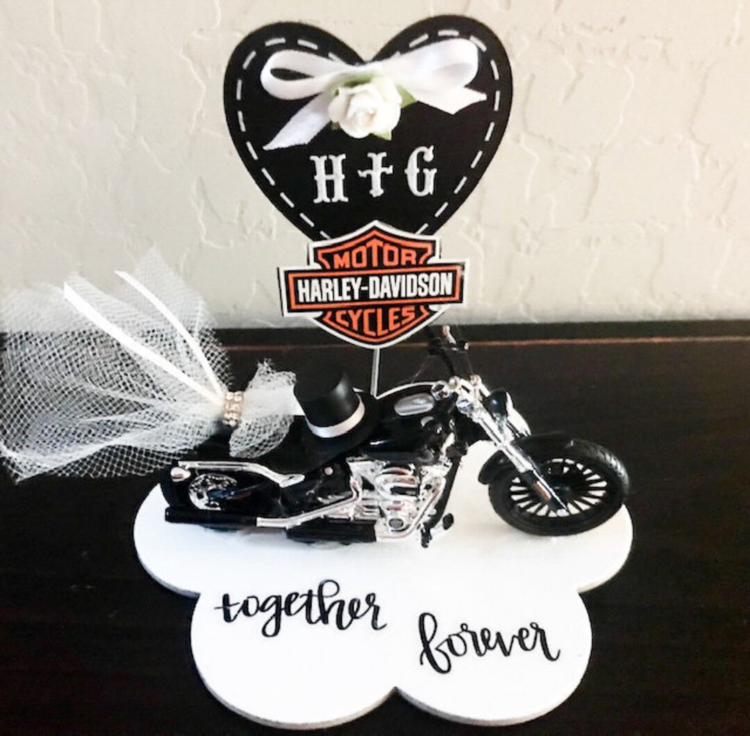 Harley Davidson Wedding Cake Topper,biker Wedding Cake Topper ...