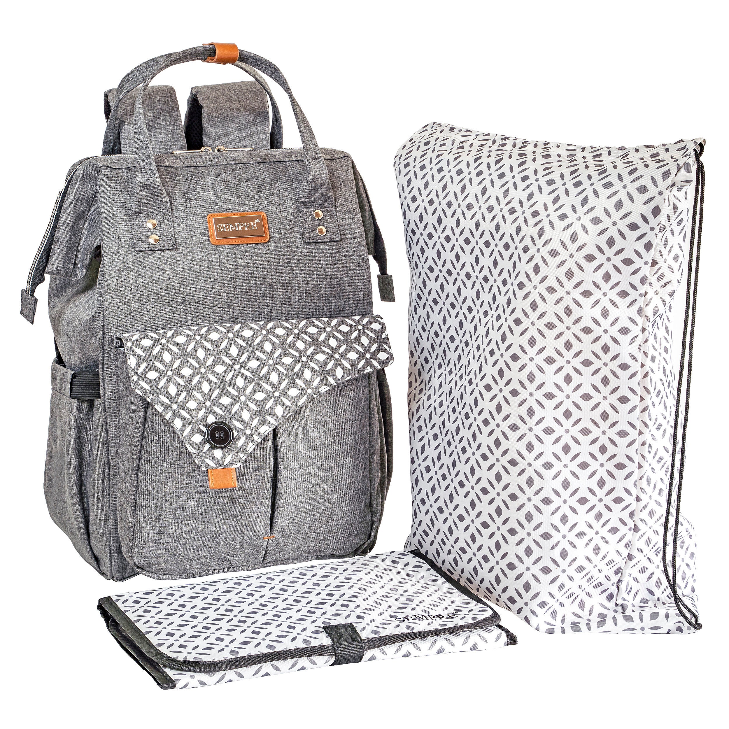 grey changing backpack