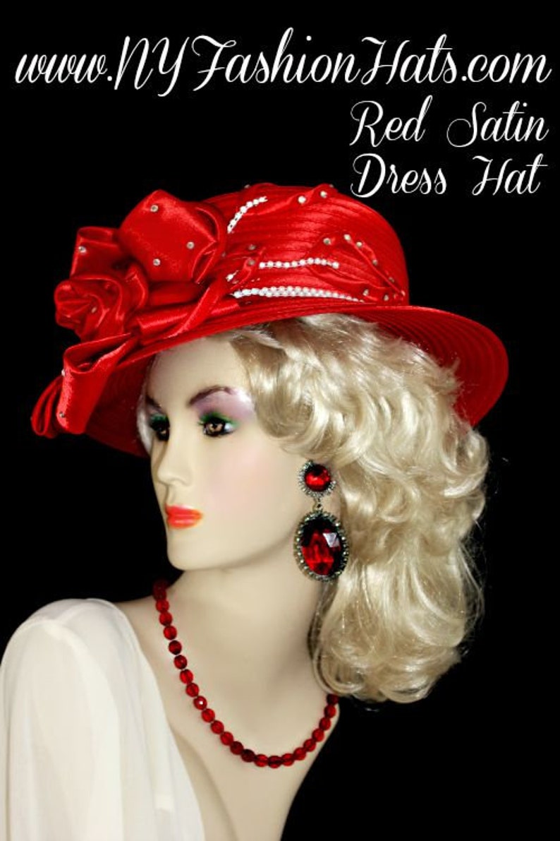 Motf Premium Couture Red or Purple Satin Formal Designer Hat - Etsy