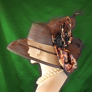 Brown Broonze Black Cheetah Leopard Animal Print Hat, Haute Couture Luxury Designer Hat, Formal Wedding Dress Hat, Mother Of The Bride Hat