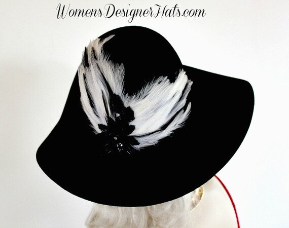 Buy Haute Couture Wool Winter Hat, Minimalist High Fashion Black