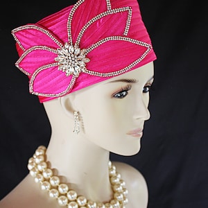 Hot Pink Fuchsia Pillbox Wedding Bridal Hat, Designer Dress Formal Hats Women, Ladies Church Hats, Mother Of The Bride Hat, NY Fashion Hats