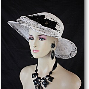 Kentucky Derby Hats, Hats For Horse Races, Black White Designer Dress Hat, Royal Ascot Hats, Mother Of The Bride Hat, Ladies Fashion Hats