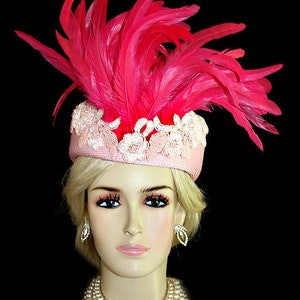 Hot Pink Pillbox Wedding Bridal Cocktail Hat, Haute Couture Luxury Pillbox Hats, Mother Of The Bride Hat, Fashion Dress Hats, NYFashionHats