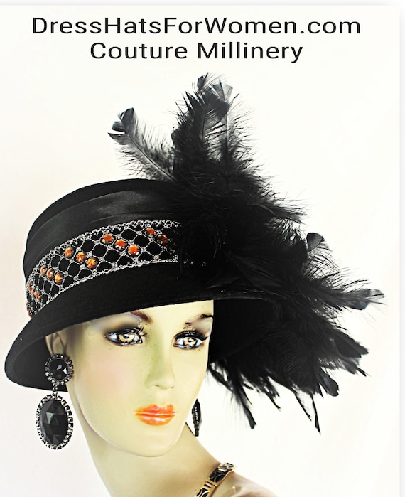 Haute Couture Black Winter Wool Vintage Style Glamorous  display picture 2