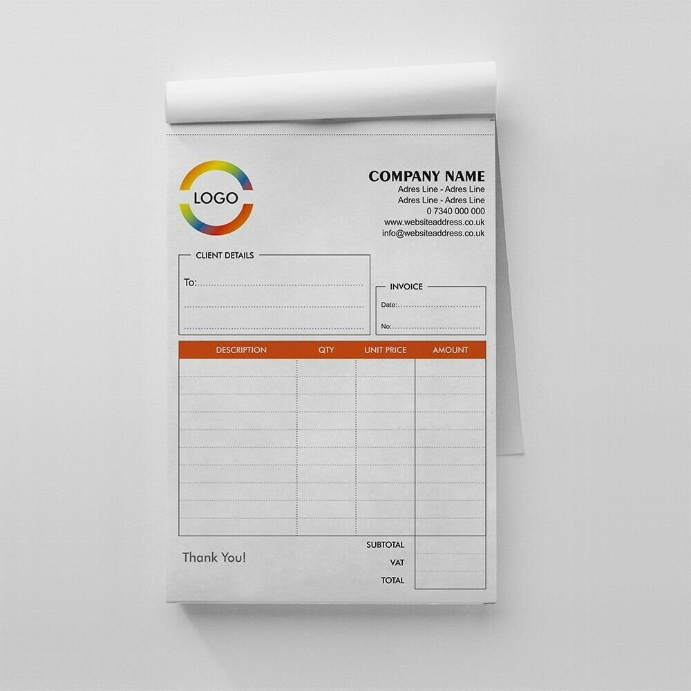 Personalised A5 Duplicate Invoice Book Order Book NCR Pad Etsy UK
