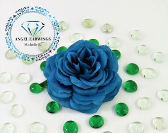 Blue Sparkle Rose - Flower hair clip - Hair clip - Hair Accessories - Accessories