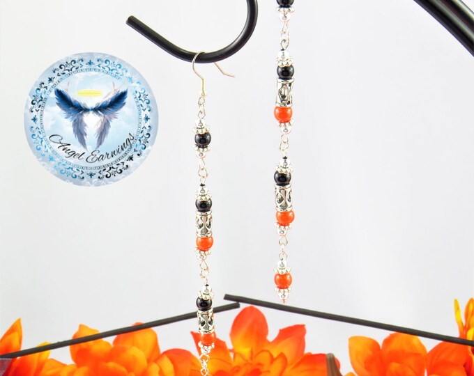Falling for Fall - Bead Earrings - Ceramic Beads - Stainless Steel - Hypoallergenic