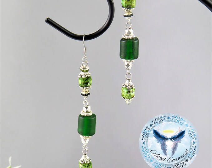Timeless Stone - Bead Earrings - Glass Beads - Acrylic Beads - Silver Plated - Hypoallergenic