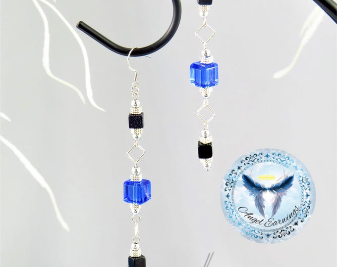 Cutie in Cubes - Bead Earrings - Glass Beads - Silver Plated - Hypoallergenic
