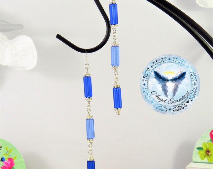 Showers B4 Flowers - Bead Earrings - Glass Beads - Tube Beads - Silver Plated - Hypoallergenic