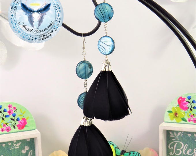 Good Vibes - Feather Earrings - Mother of Pearl - Shells - Silver Plated - Hypoallergenic