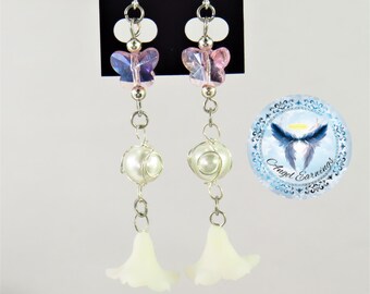 Sunny & Sweet - Bead Earrings - Glass Beads - Wire Wrapping - Posts - Hypoallergenic