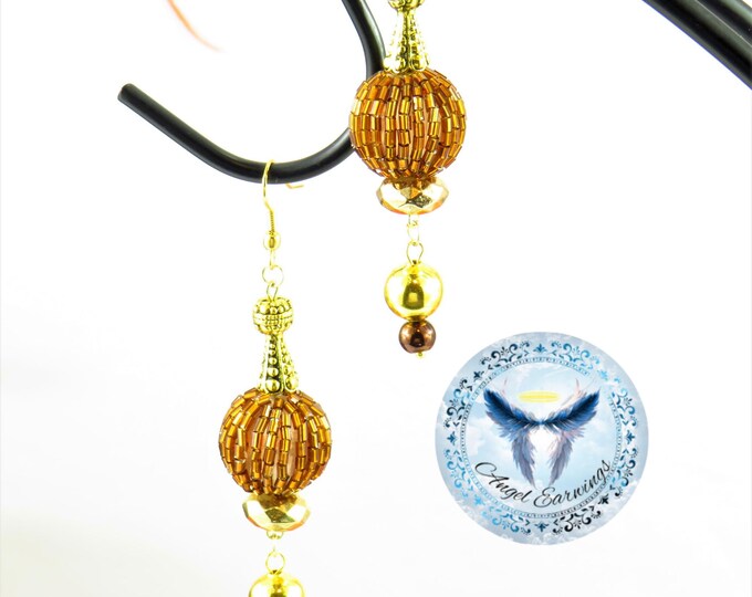 Genie in a bottle - Bead Earrings - Glass Beads - 14K Gold - Hypoallergenic