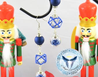 Snowflakes - Bead Earrings - Snowflake Charm - Stainless Steel - Hypoallergenic