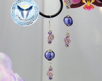 Carved in Rose - Bead Earrings - Beads - Glass Beads - Hypoallergenic