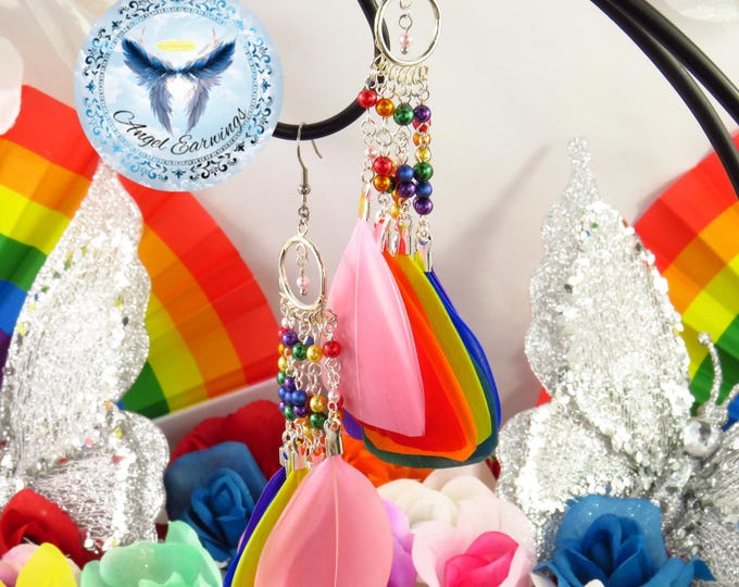 We Are What We Love - Feather Earrings - Pearl Beads - Silver-Plated - Stainless-Steel - Hypoallergenic