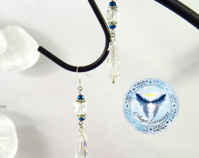 Mother's Love - Bead Earrings - Glass Beads - Blue Faceted Beads - Hypoallergenic