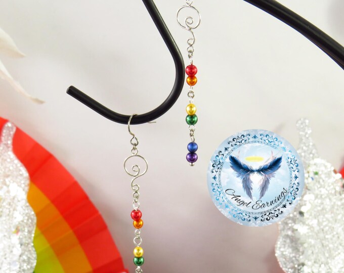 Proud Ally - Pearl Beads - Bead Earrings - Sterling Silver - Rainbow - Hypoallergenic