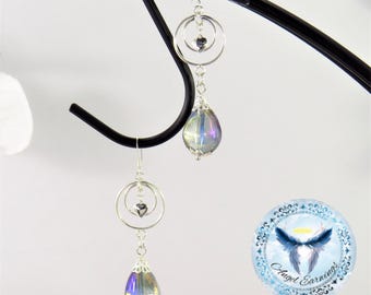 Karma - Bead Earrings - Hoop Earrings - Glass Beads - Silver Plated - Hypoallergenic