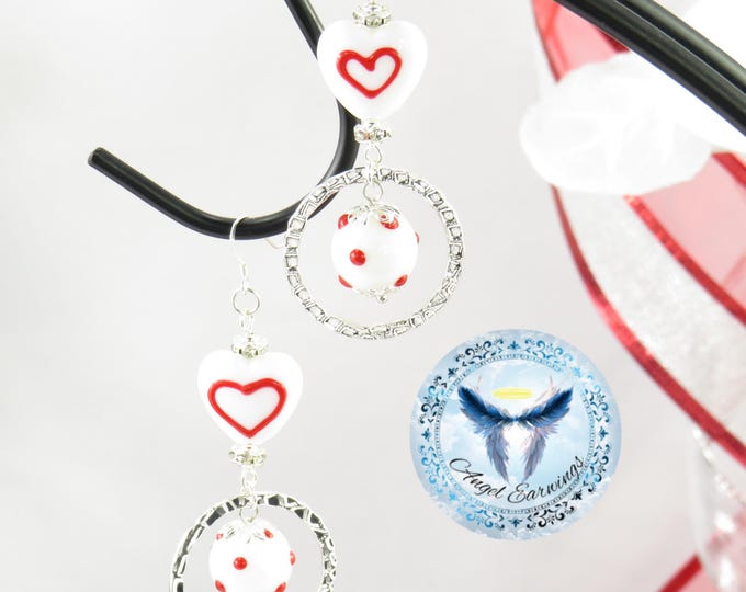 True Love - Bead Earrings - Acrylic and Epoxy Bead - Silver Plated - Hypoallergenic