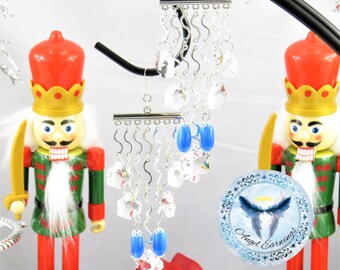 Let it Snow - Bead Earrings - Silver Plated - Glass Beads - Crystal Snowflakes - Hypoallergenic