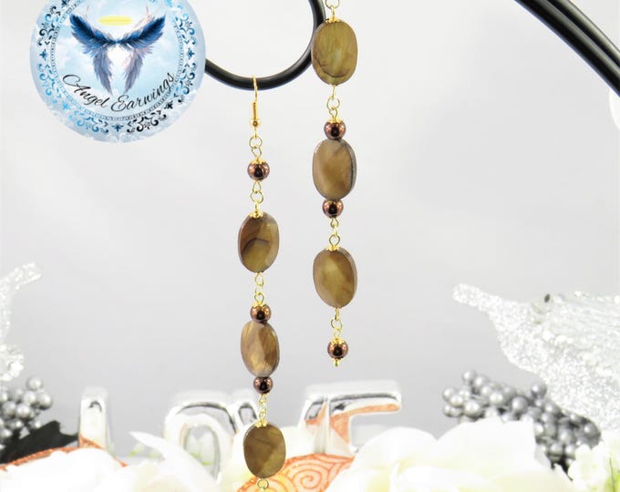All that Glitters - Bead Earrings - Mother of Pearl - Shell - 14K Gold - Hypoallergenic