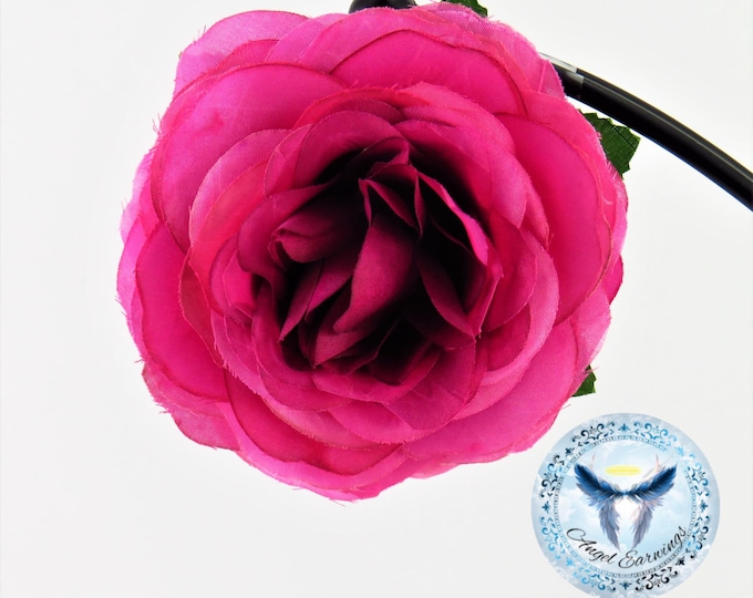 Dark Pink Rose - Flower hair clip - Hair clip - Hair Accessories - Accessories