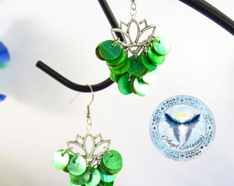 Lotus Flower Bomb – Shell Earrings – Lotus Charm – Silver-Plated – Hypoallergenic