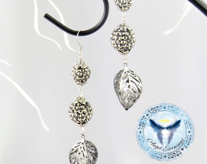 Gratifying Gray - Bead Earrings - Glass Beads - Stainless Steel - Hypoallergenic