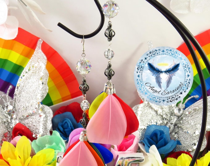 Dancing Queen - Feather Earrings - Glass Beads - Musical Notes - Stainless-Steel - Hypoallergenic