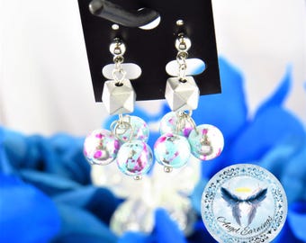 80's Flare - Bead Earrings - Stainless Steel - Hypoallergenic - Posts