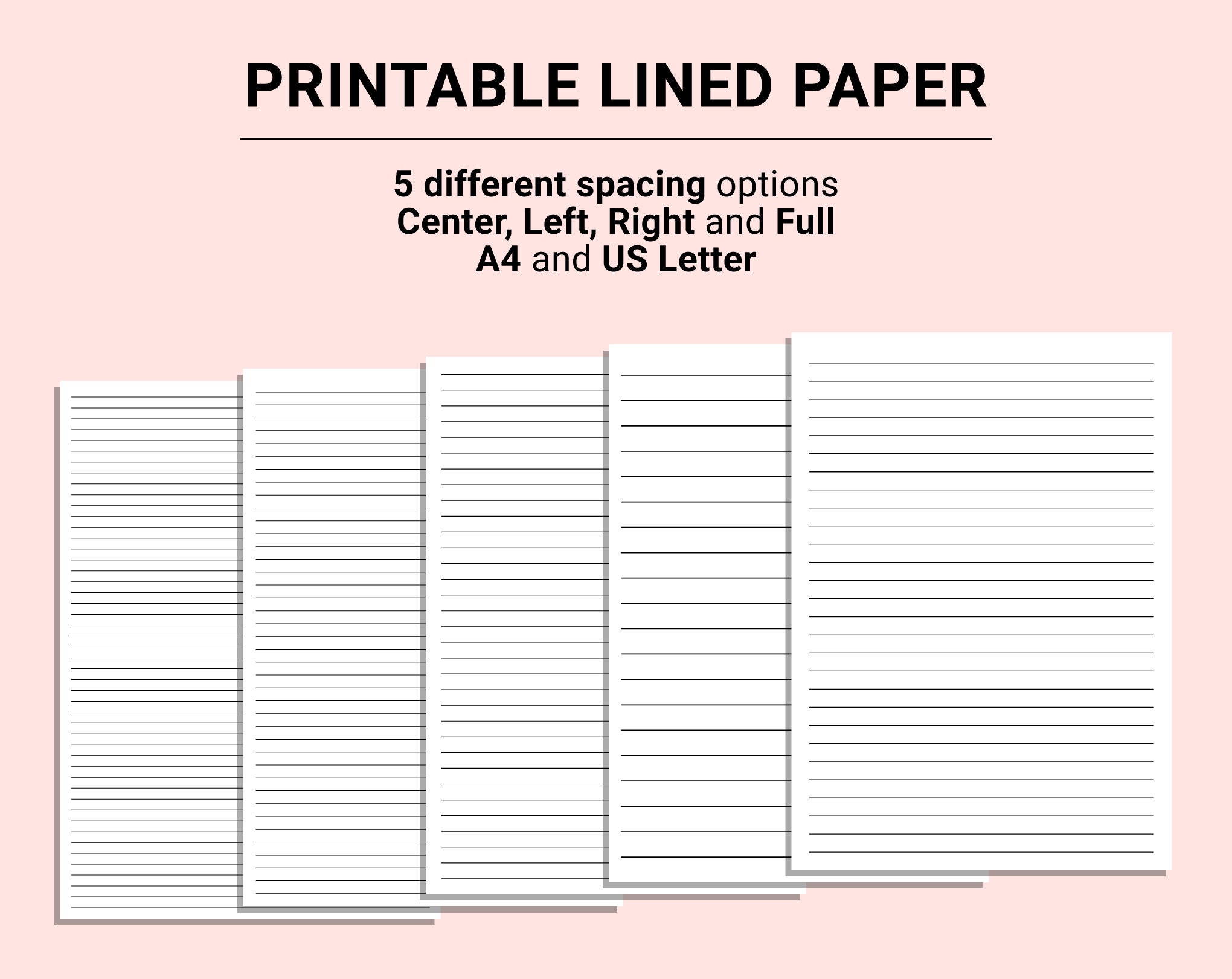 narrow ruled paper etsy