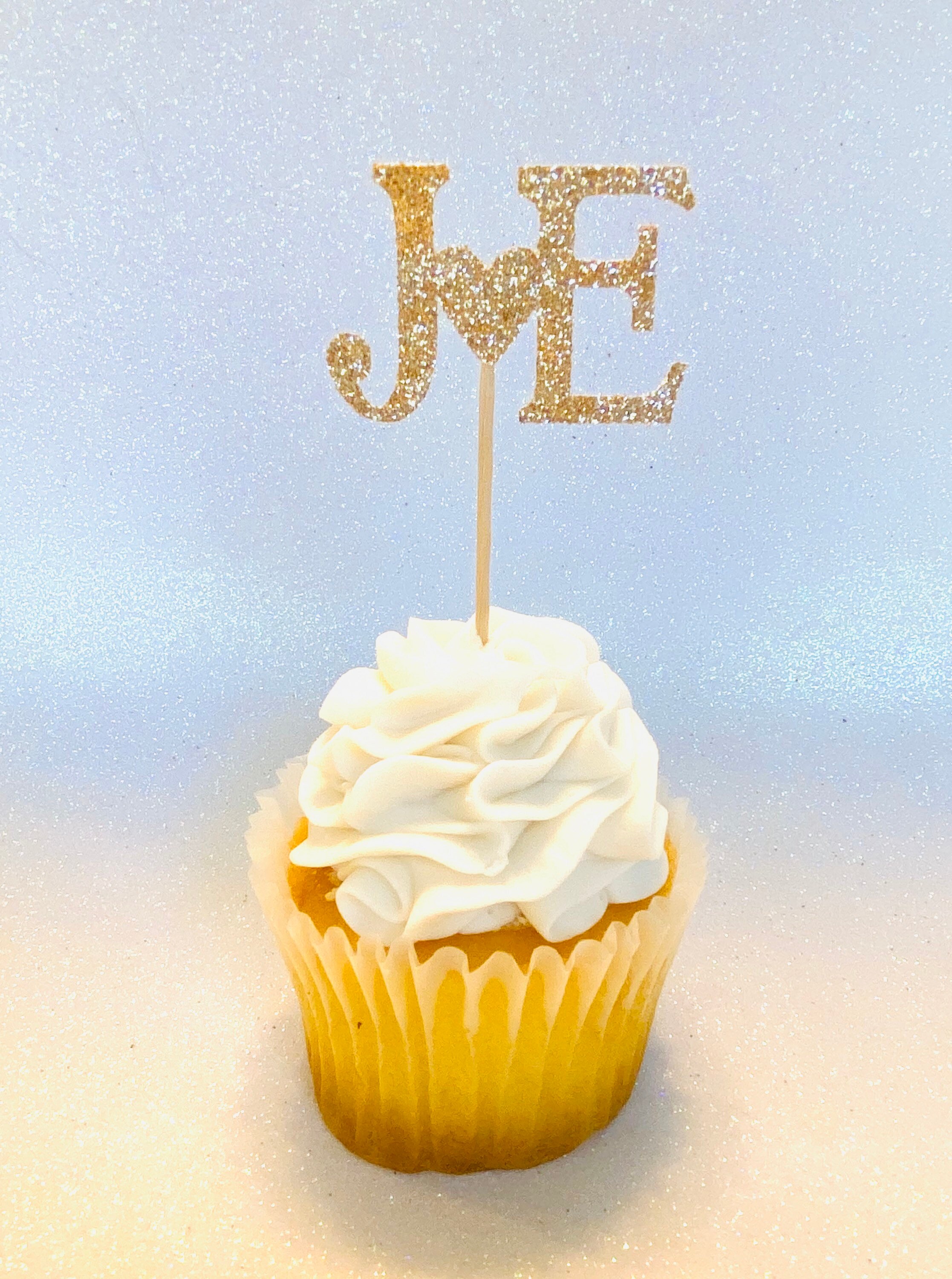 Custom 2 Initial Cupcake Toppers Letter Cupcake Toppers with Etsy