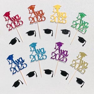 Custom NAME Graduation Class of 2025 Cupcake Toppers, Personalized 2025 Grad Name Cupcake Toppers, Graduation Any Name Cupcake Topper 2025