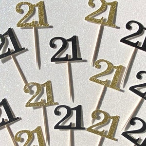 Number 21 Cupcake Topper, Number Twenty-One Pick, 21 Food Pick, 21st Birthday Pick, Twenty-One Food Pick, Twenty One Topper, 21 Cupcake Pick