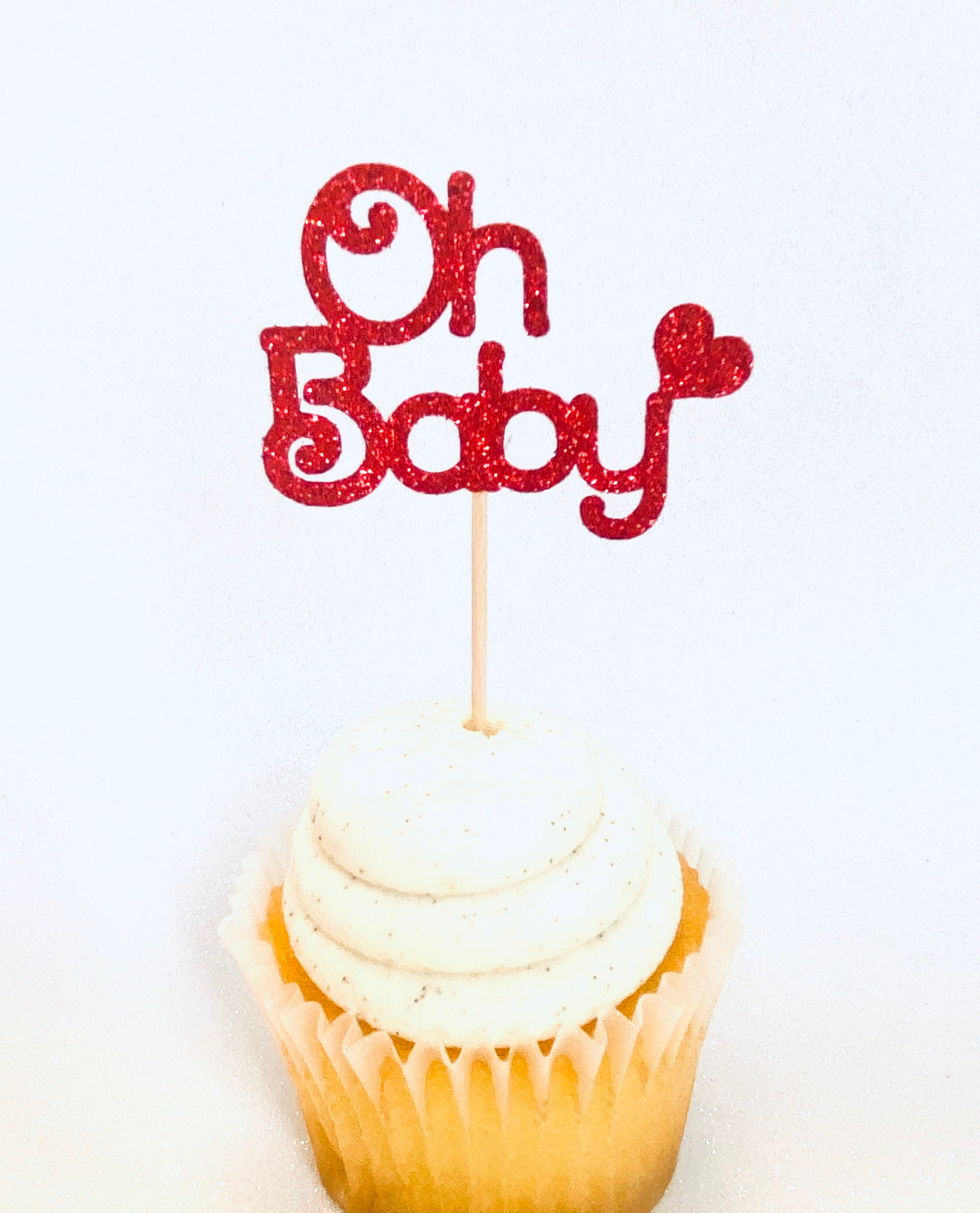 Oh Baby Cupcake Toppers Gender Reveal Food Picks Gender Etsy