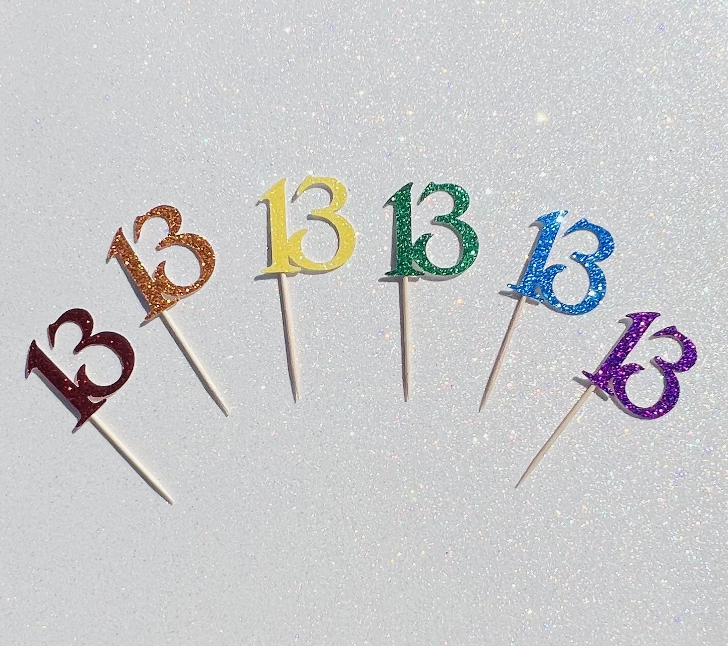 Number 13 Cupcake Topper, Number 13 Picks, Happy Birthday Number 13 ...