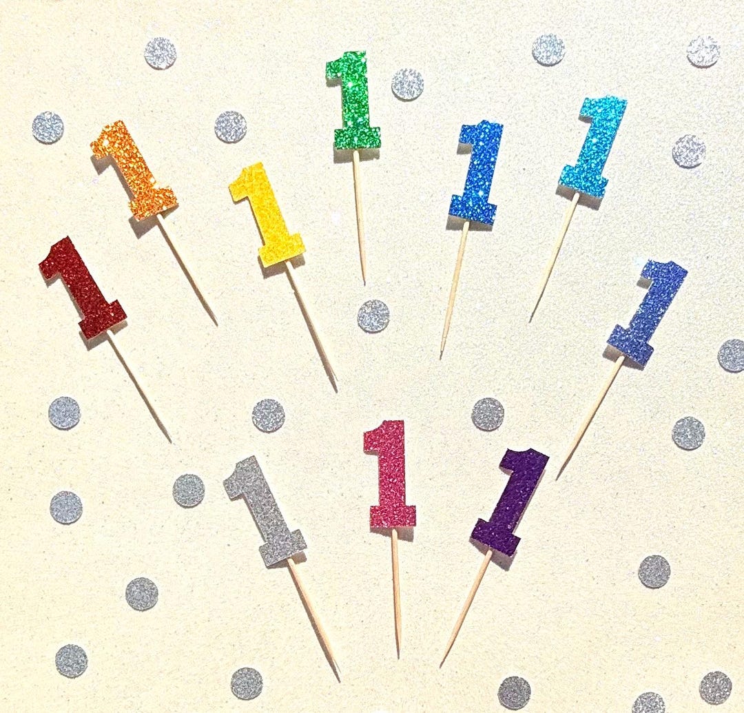 Glitter Number 1 Cupcake Toppers, First Birthday Decor - Etsy