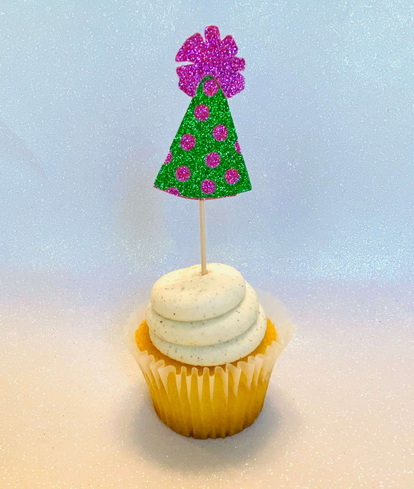 Party Hat Cupcake Topper Happy Birthday Cupcake Toppers Etsy