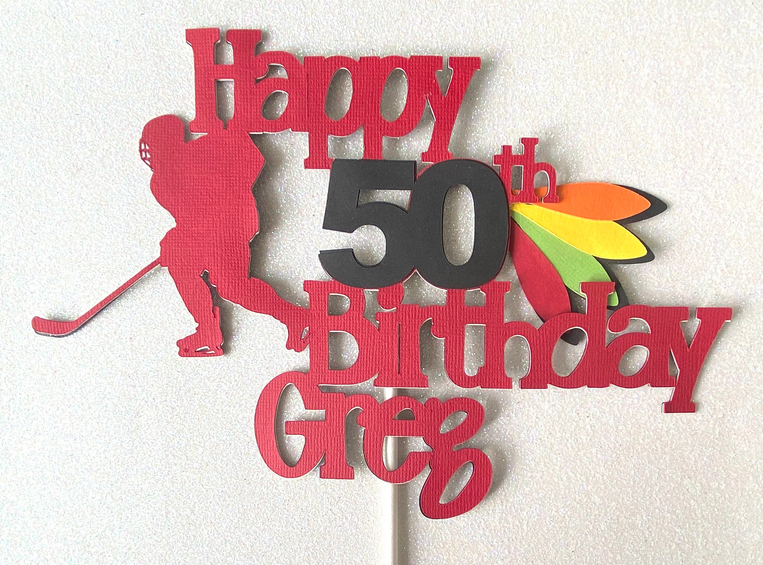 Hockey Cumpleaños Cake Topper Topper de pastel de hockey de Etsy España