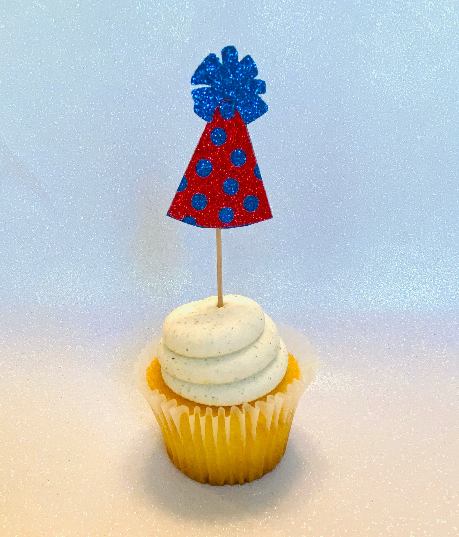 Party Hat Cupcake Topper Happy Birthday Cupcake Toppers Etsy