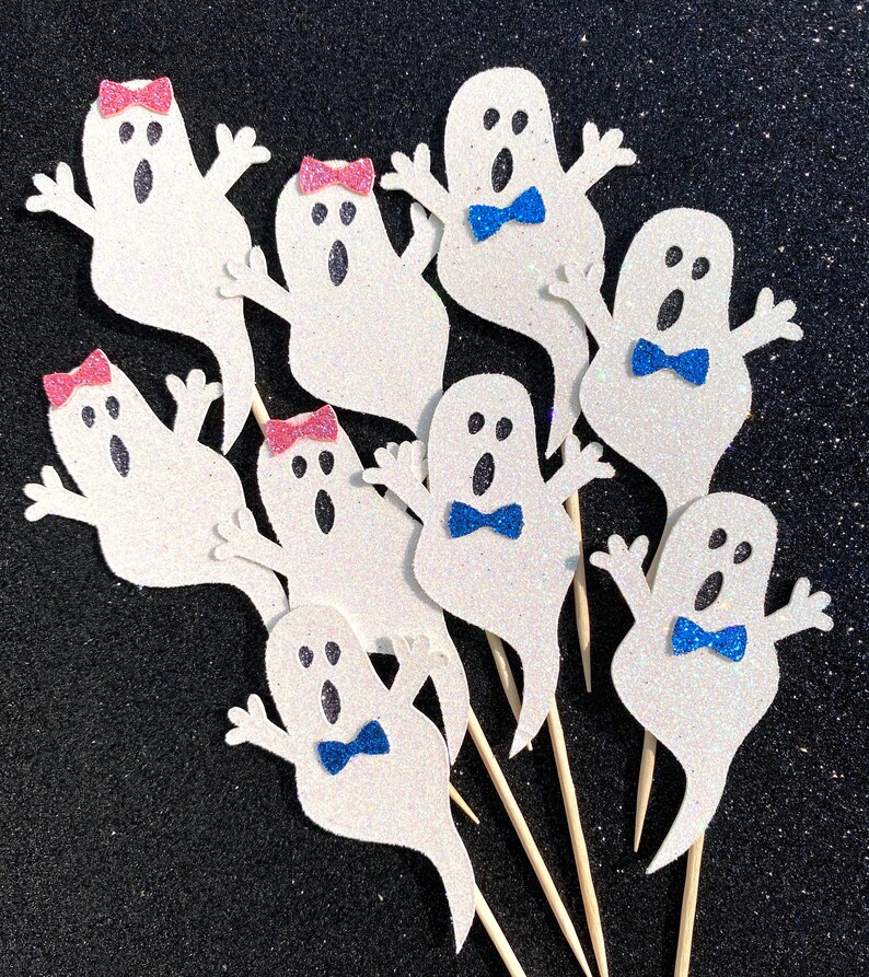 Ghost Cupcake Toppers Ghost Food Picks Halloween Ghost Etsy